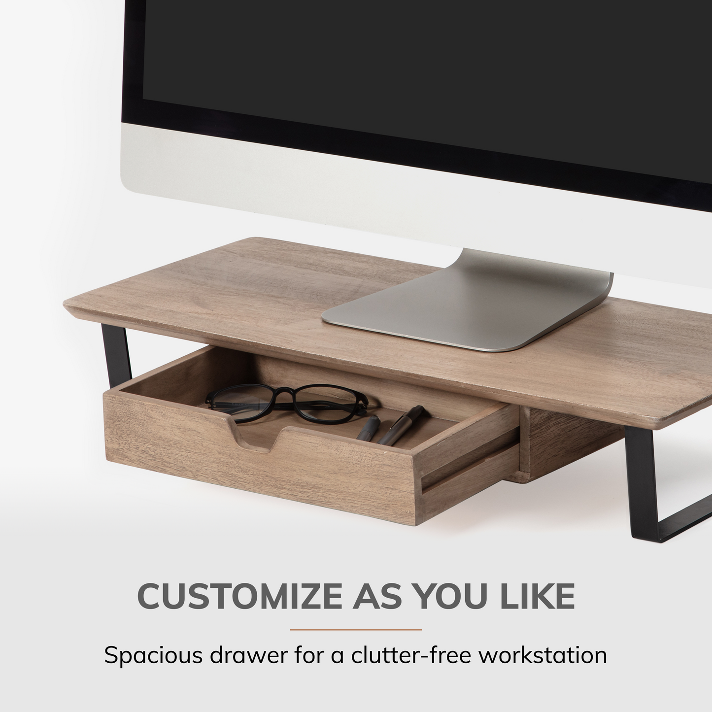 Watteau Monitor Stand With Drawer