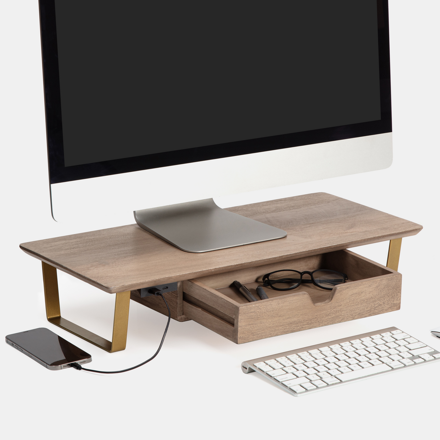 Watteau Monitor Stand With Drawer
