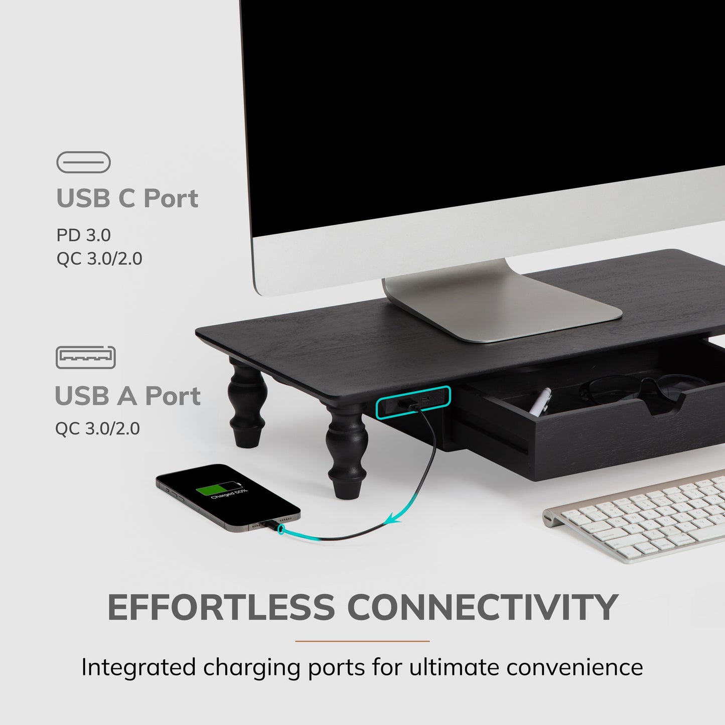 Chardin Monitor Stand With Drawer