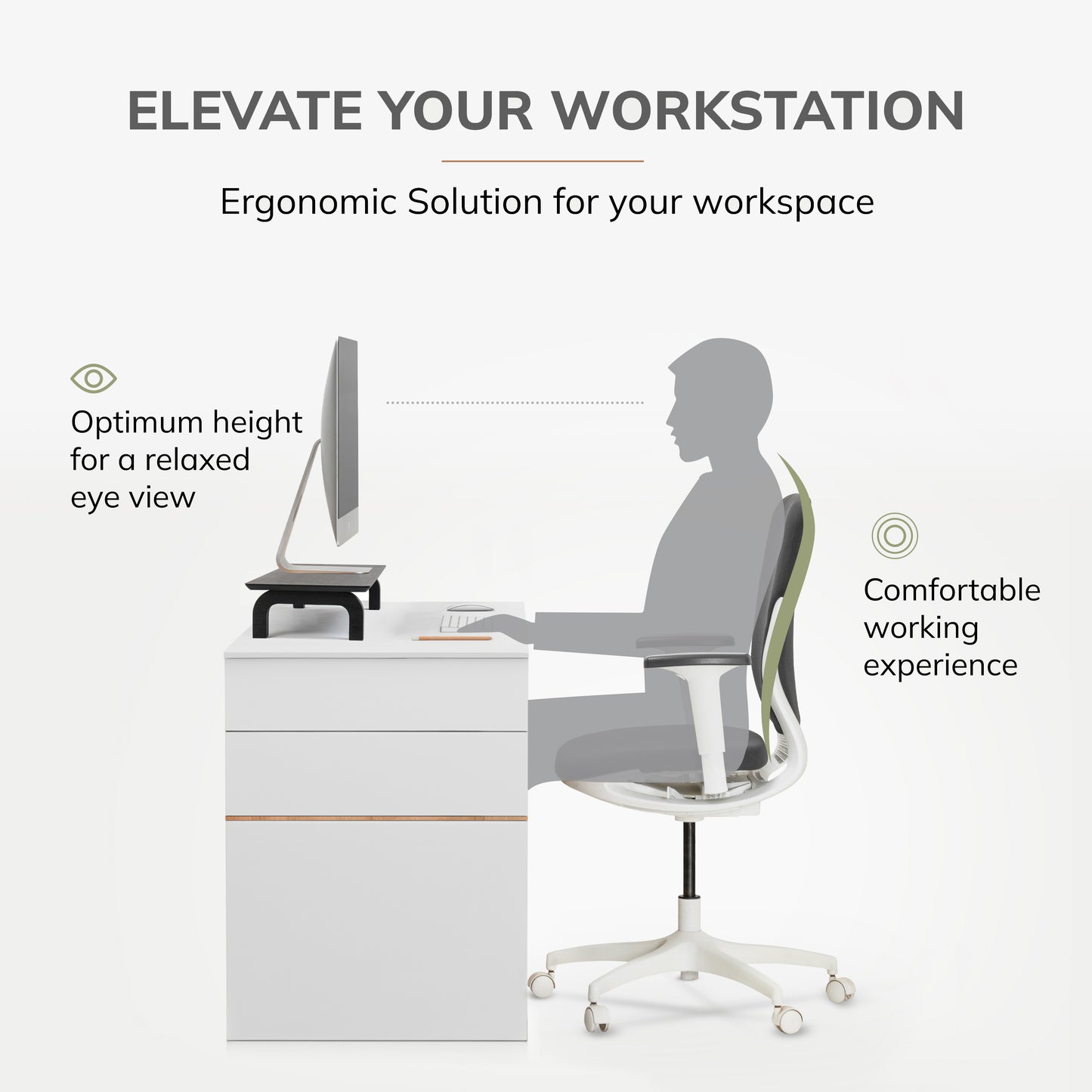 Ernst Monitor Stand With Drawer