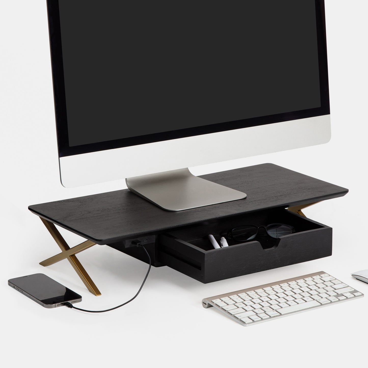 Klint Monitor Stand With Drawer