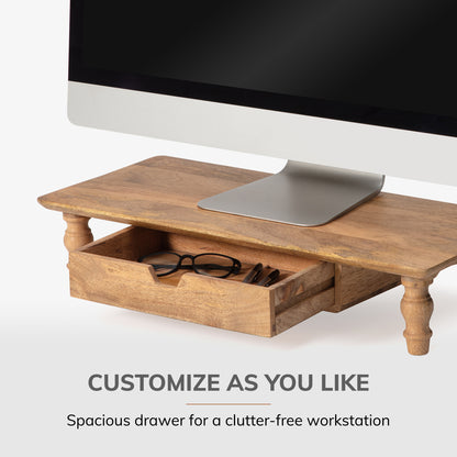 Raoux Monitor Stand With Drawer