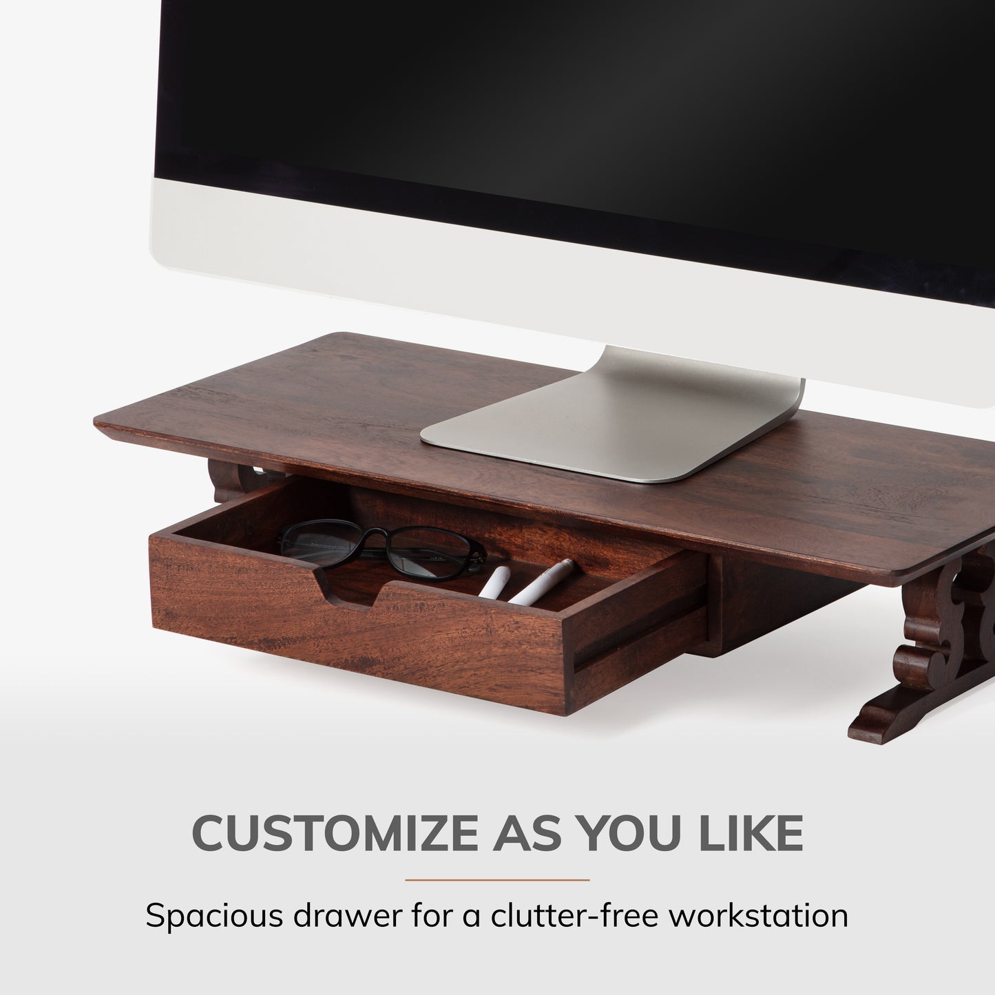 Hartnett Monitor Stand With Drawer