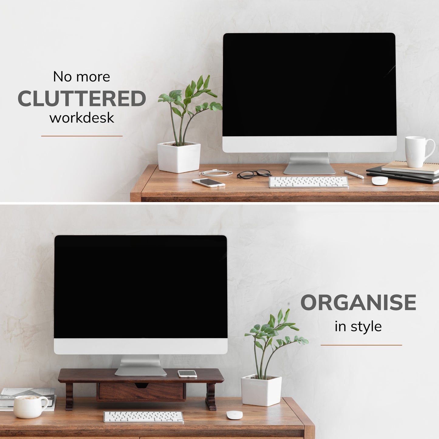 Hartnett Monitor Stand With Drawer