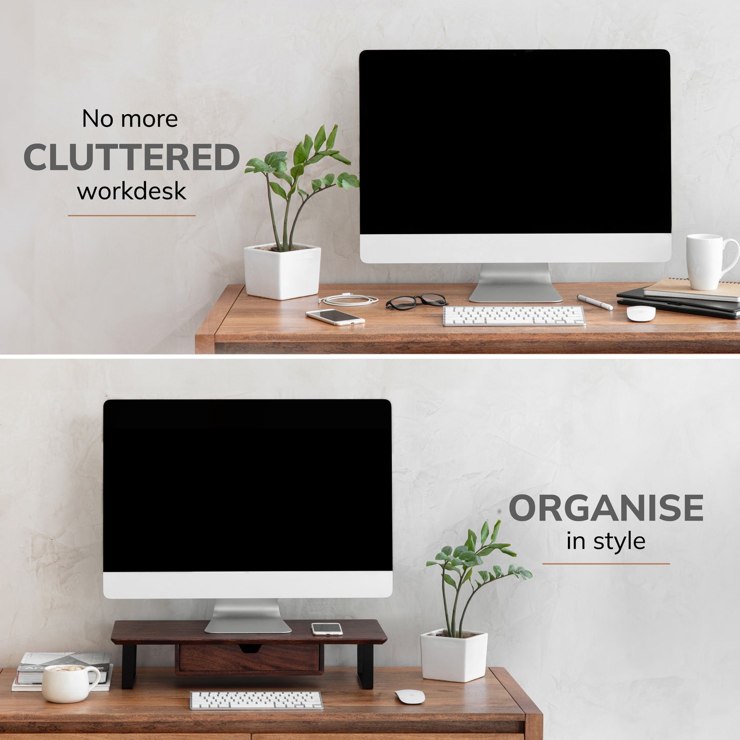 Amigoni Monitor Stand With Drawer