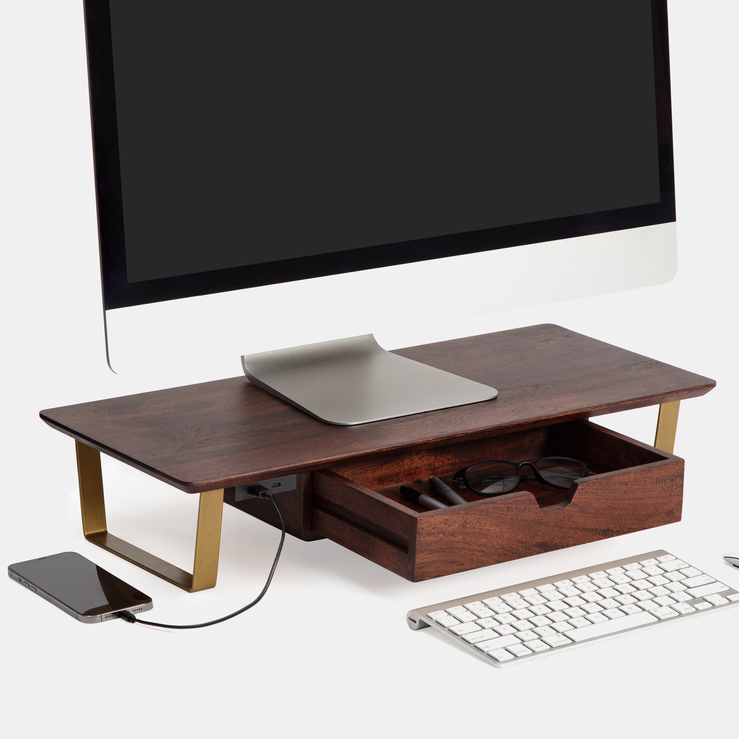 Amigoni Monitor Stand With Drawer