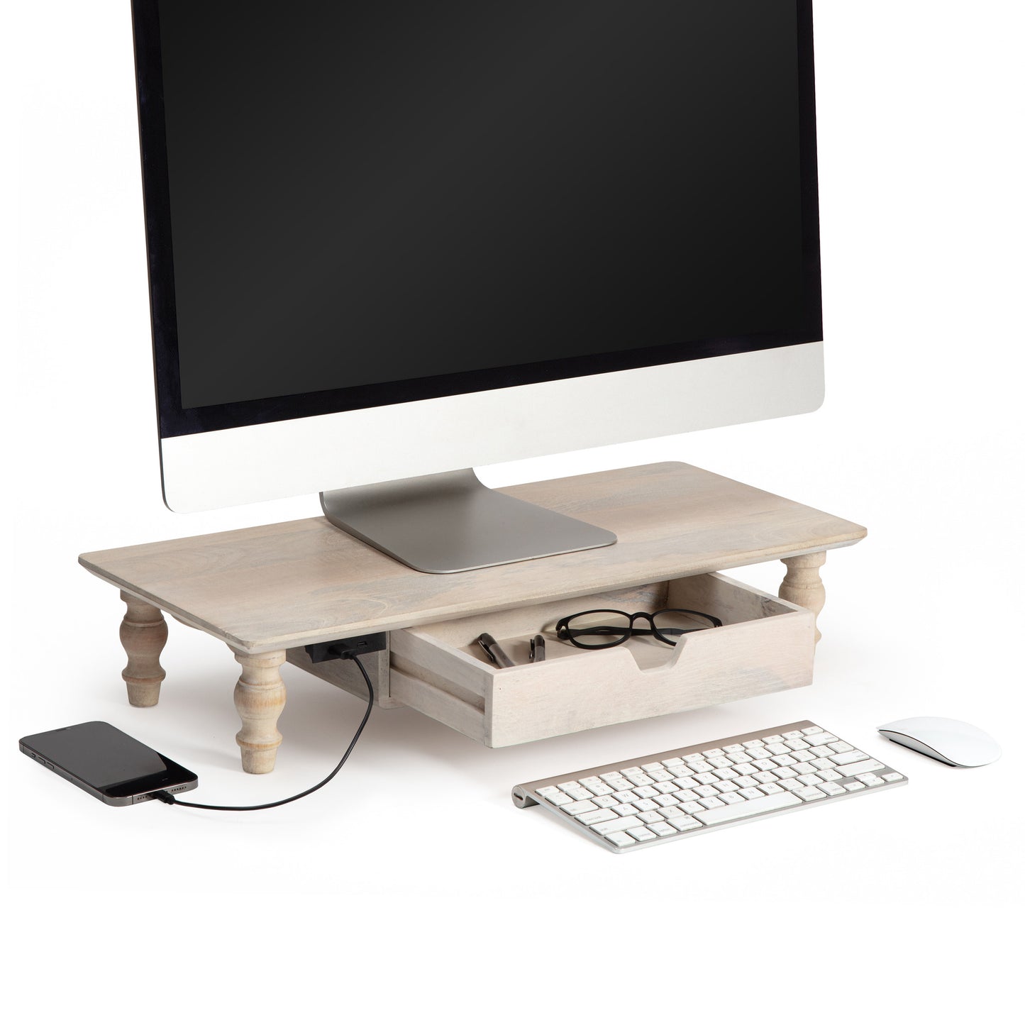 Boucher Monitor Stand With Drawer