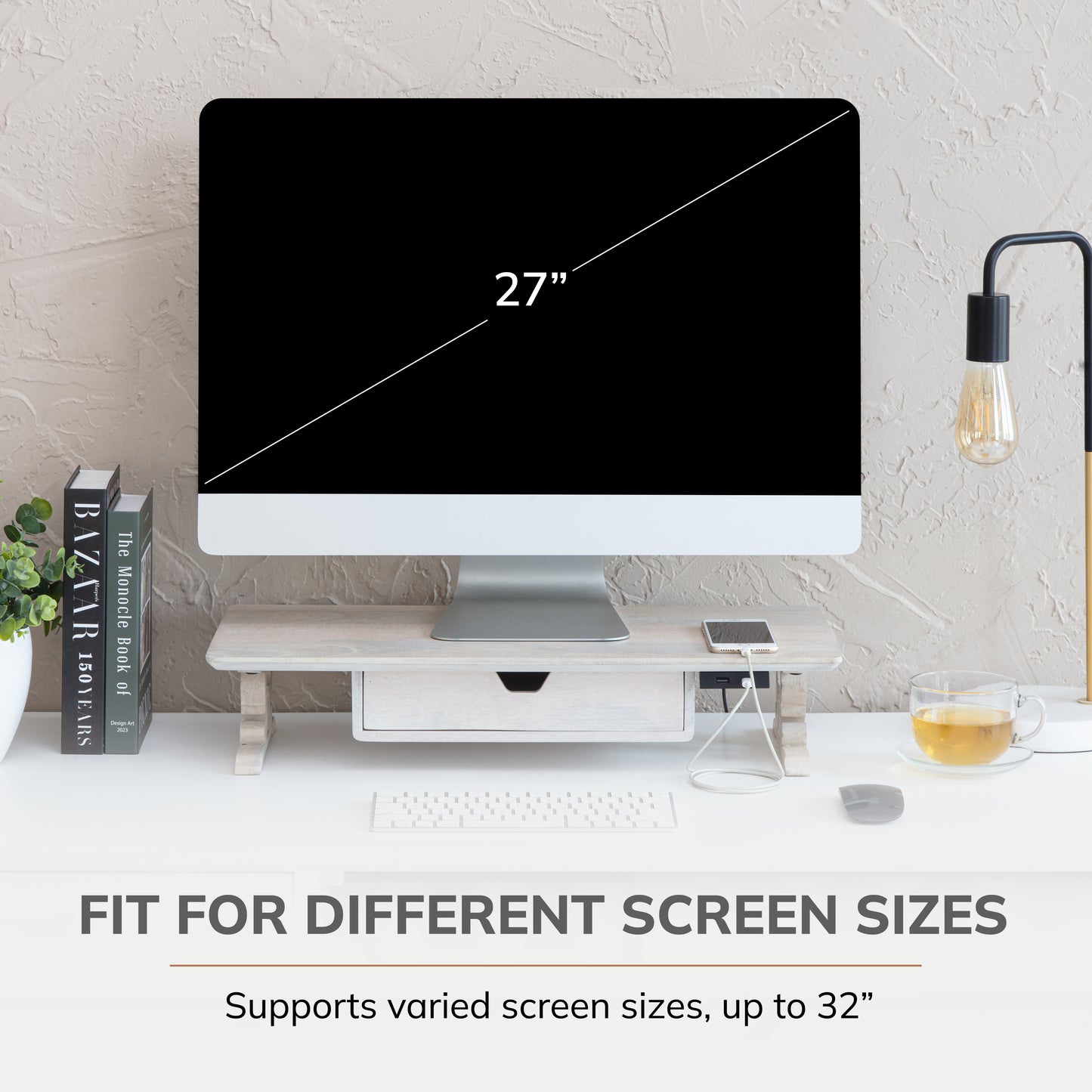 Colville Monitor Stand With Drawer