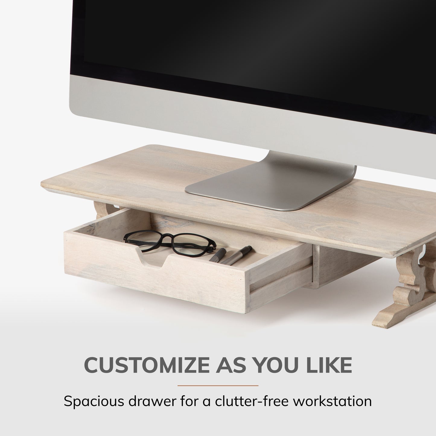 Colville Monitor Stand With Drawer
