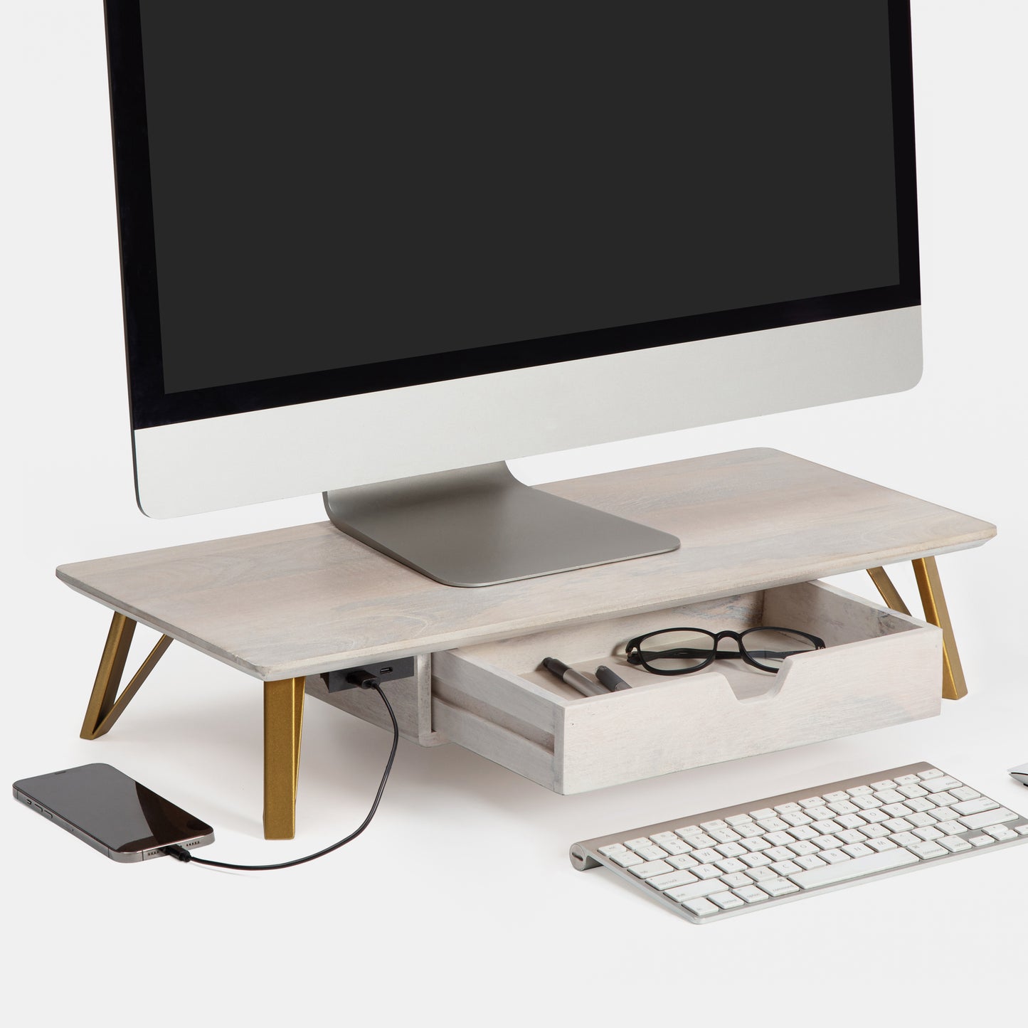 Giacometti Monitor Stand With Drawer