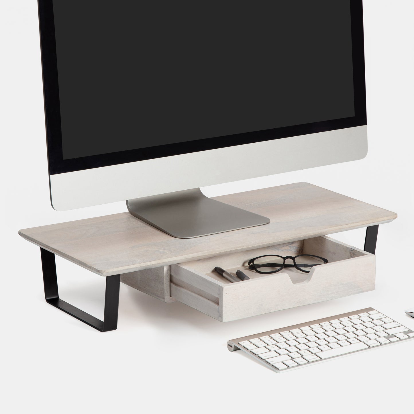Oudry Monitor Stand With Drawer