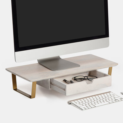 Oudry Monitor Stand With Drawer