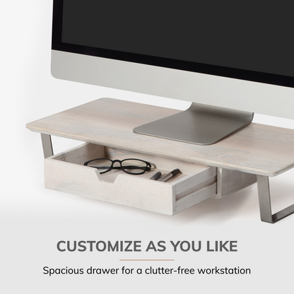Oudry Monitor Stand With Drawer