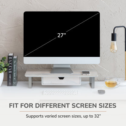Oudry Monitor Stand With Drawer