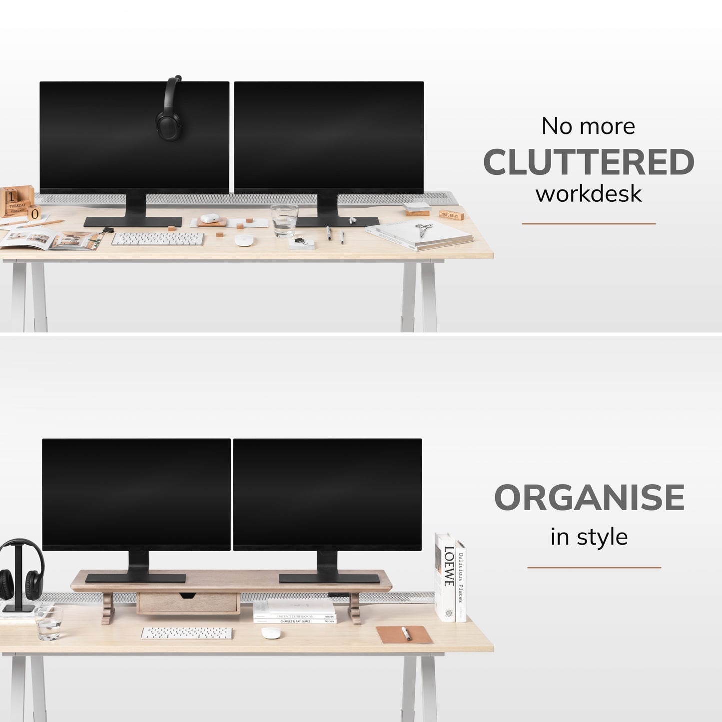 Hopper Monitor Stand With Drawer