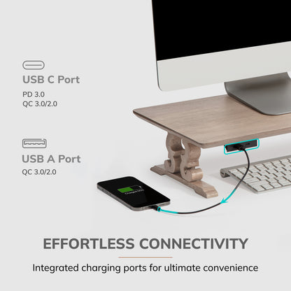 Hopper Monitor Stand With Drawer