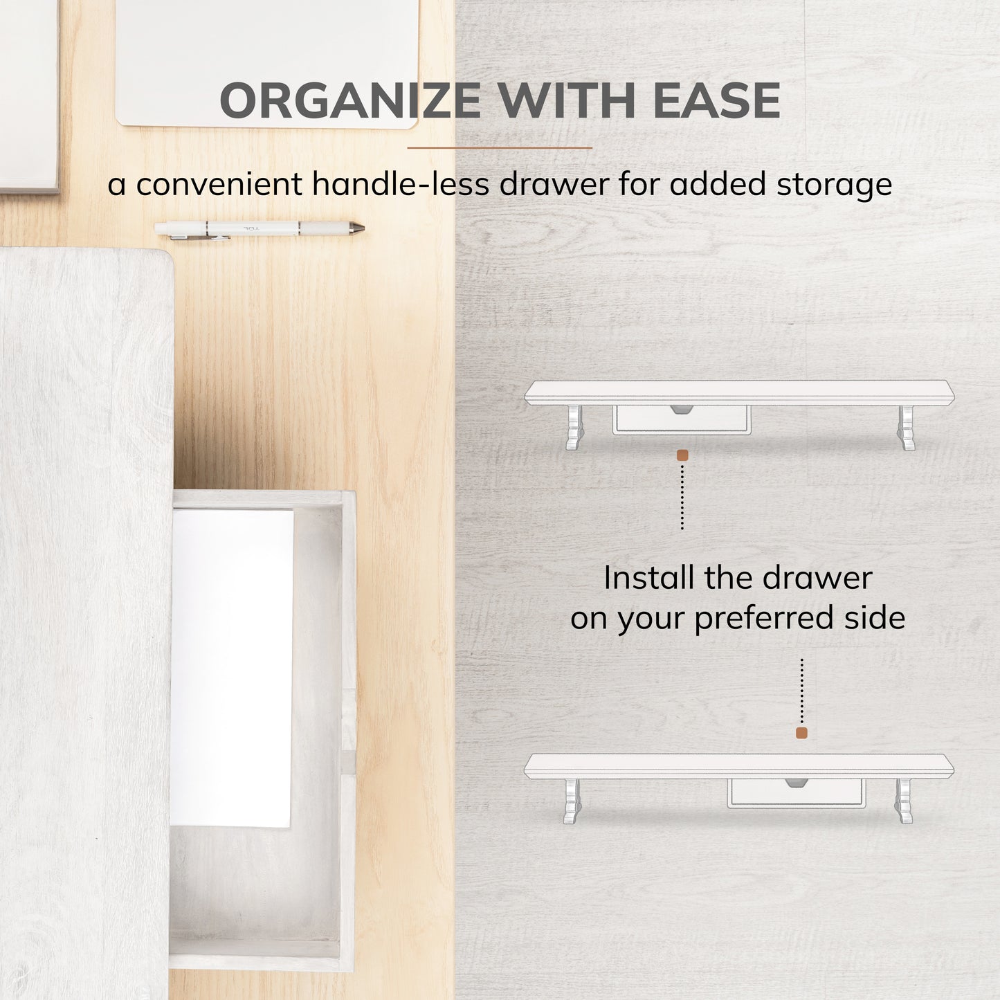 Colville Monitor Stand With Drawer