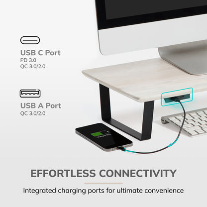 Oudry Monitor Stand With Drawer