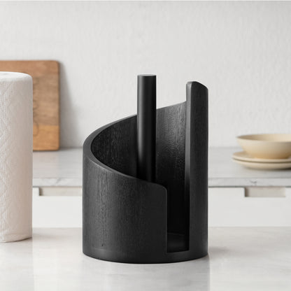 Mango Wood Gisele Paper Towel Holder - Black