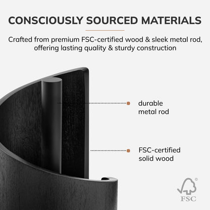 Mango Wood Gisele Paper Towel Holder - Black