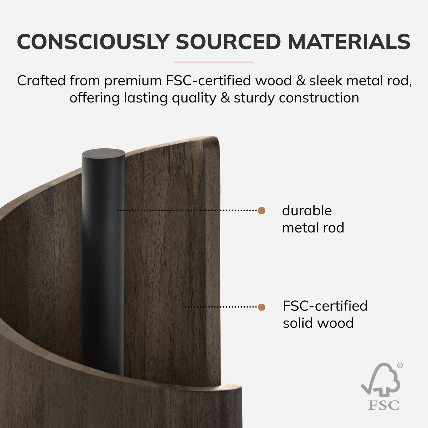 Mango Wood Gisele Paper Towel Holder