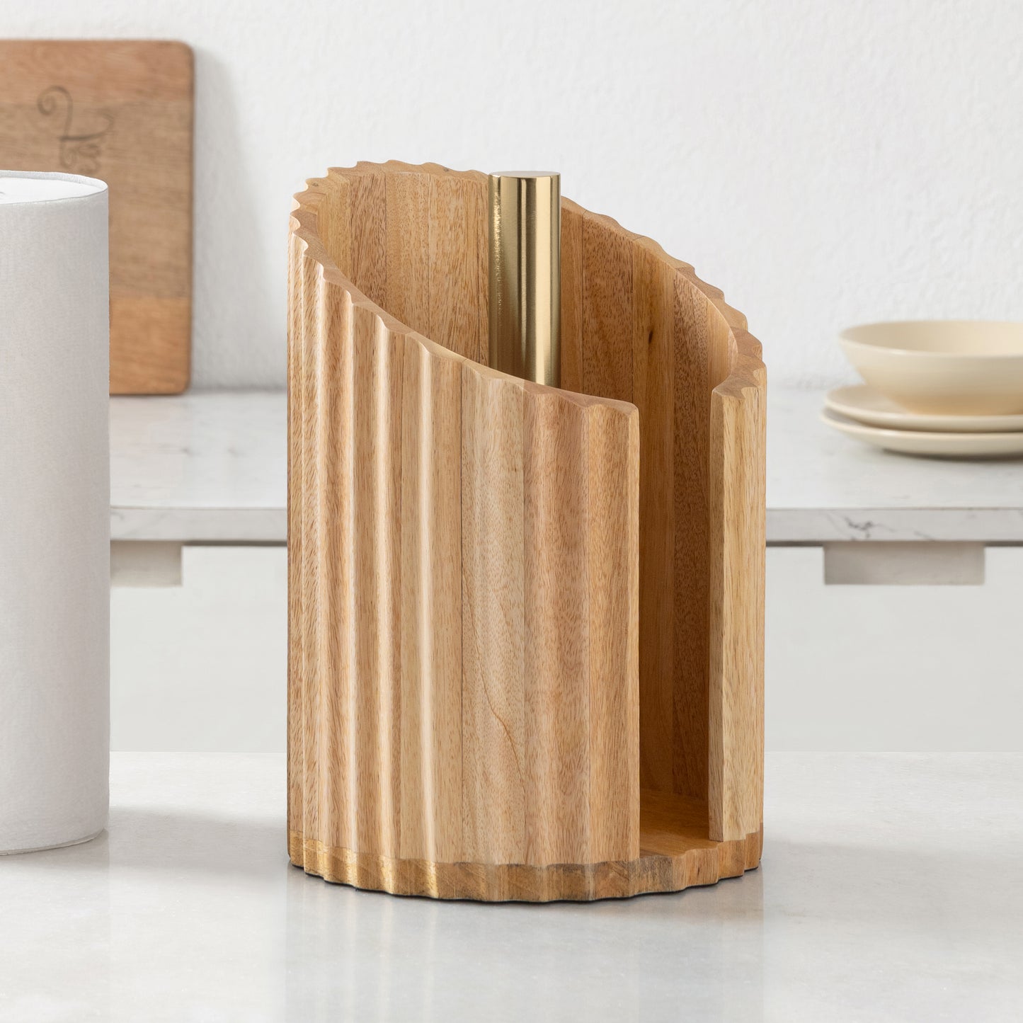 Mango Wood Sabine Paper Towel Holder