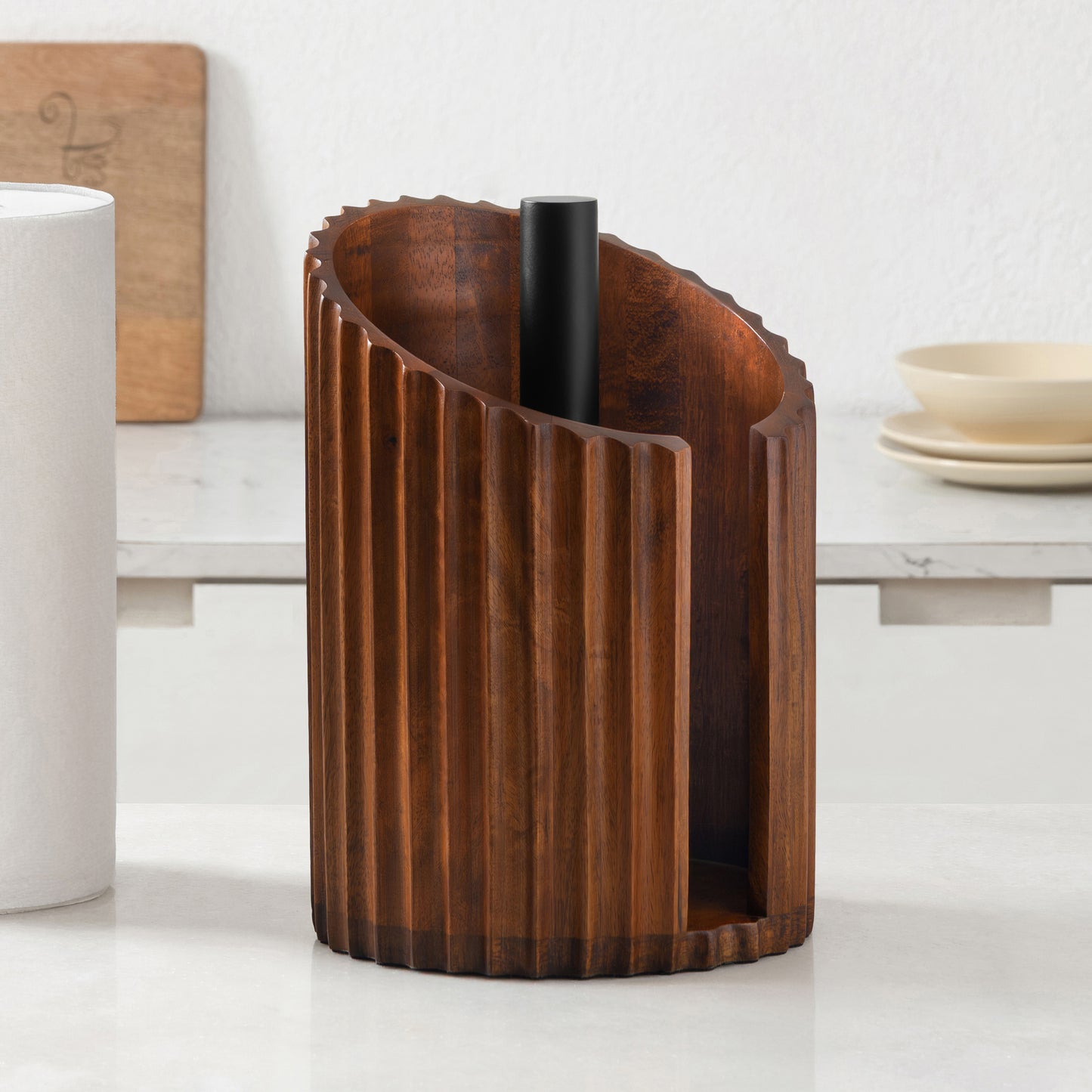 Mango Wood Sabine Paper Towel Holder