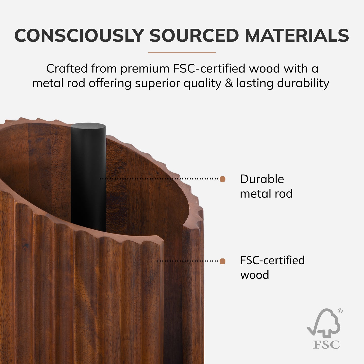 Sabine Paper Towel Holder - Walnut