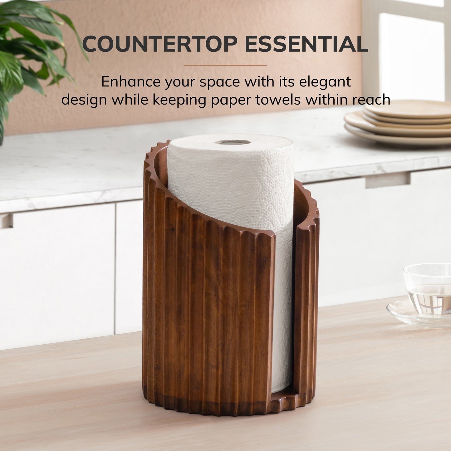 Sabine Paper Towel Holder - Walnut