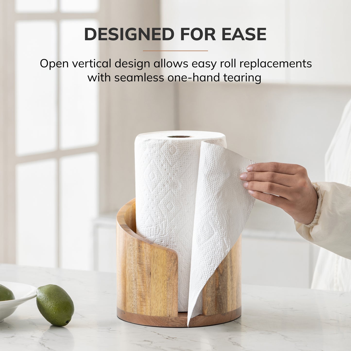 Mango Wood Gisele Paper Towel Holder - Natural