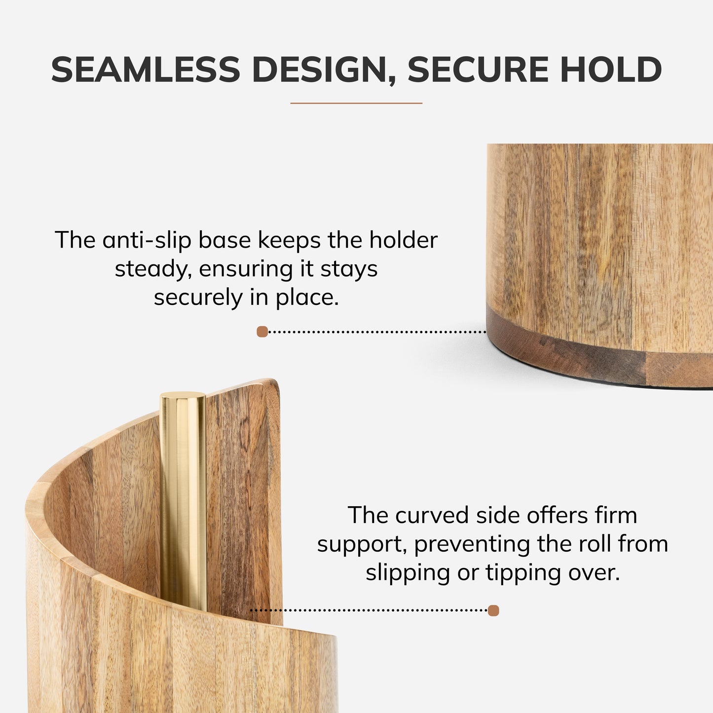Mango Wood Gisele Paper Towel Holder - Natural