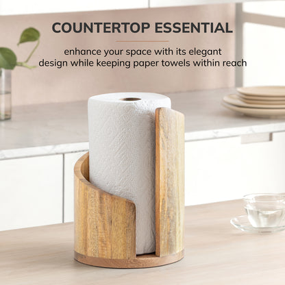 Mango Wood Gisele Paper Towel Holder - Natural