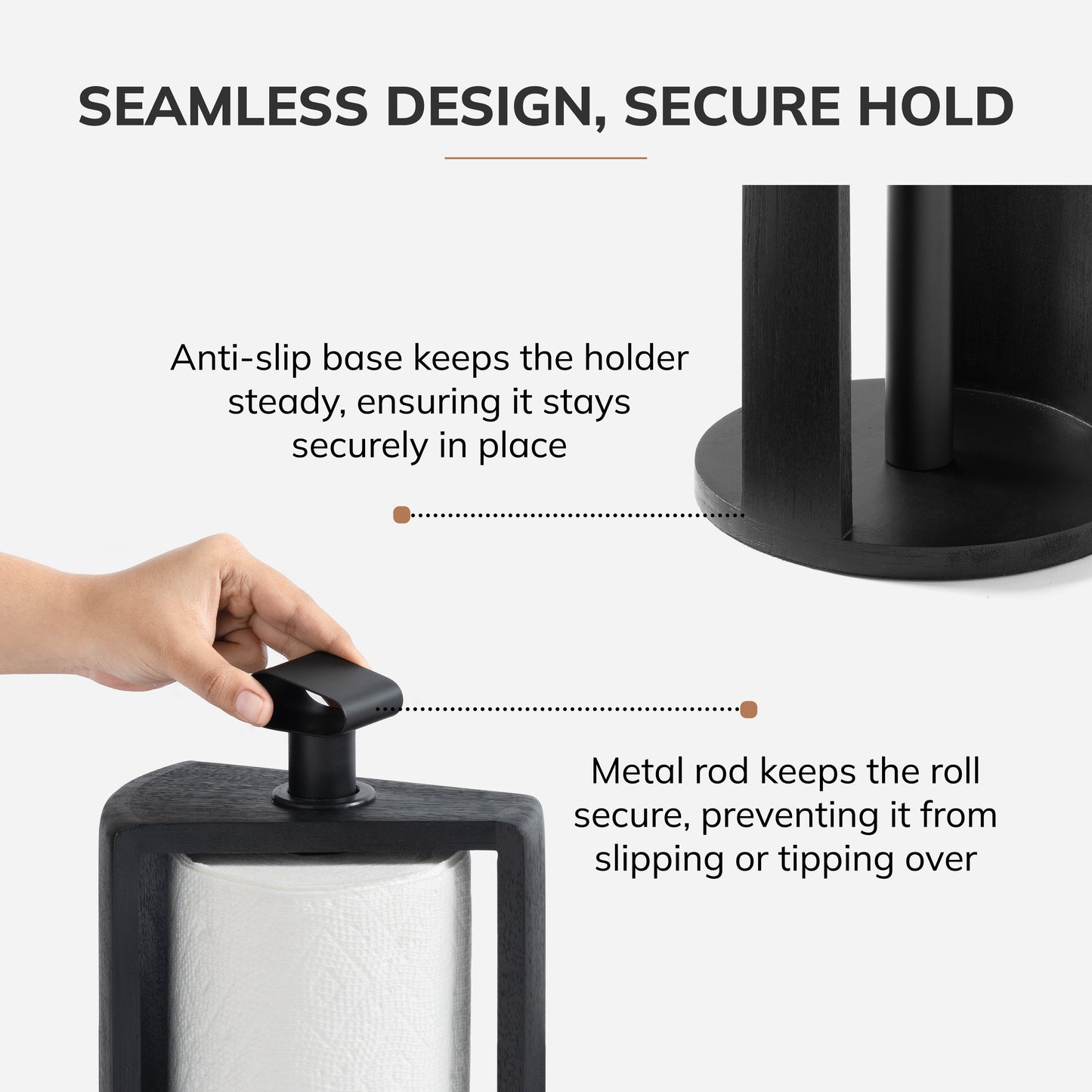 Sabine Paper Towel Holder - Black