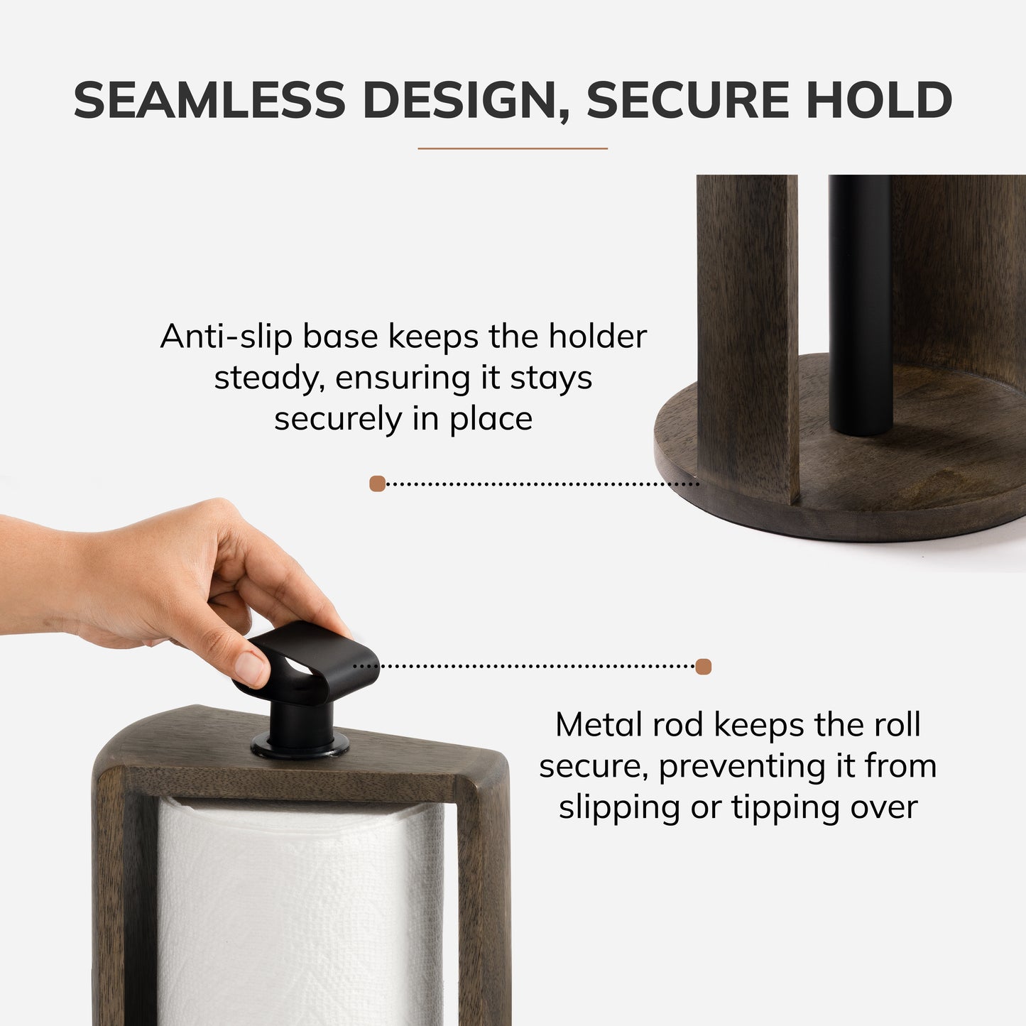 Sabine Paper Towel Holder - Chocolate