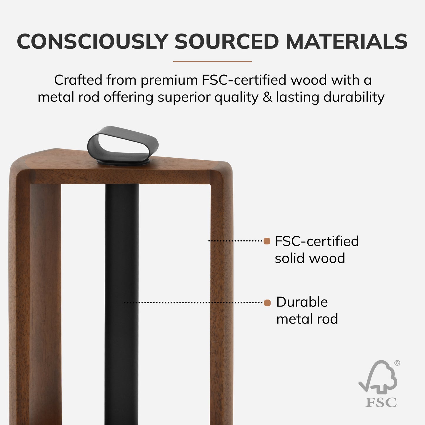 Colette Paper Towel Holder - Walnut