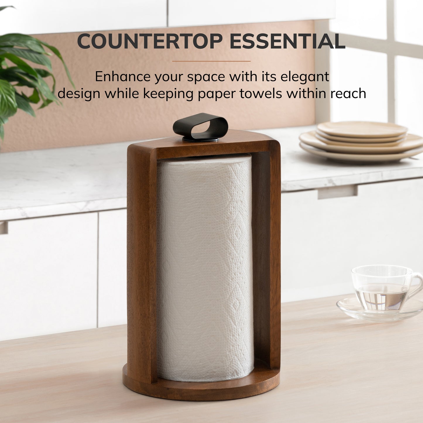 Colette Paper Towel Holder - Walnut