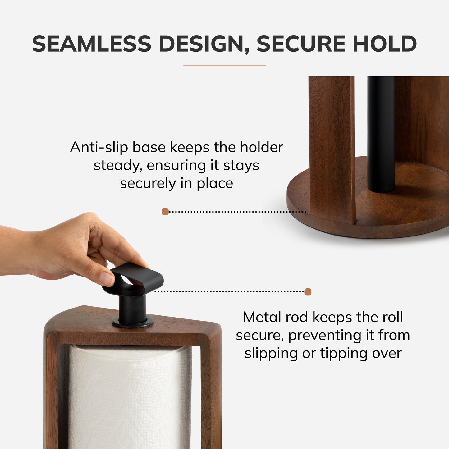 Colette Paper Towel Holder - Walnut