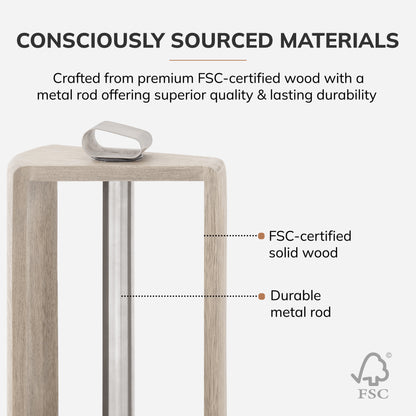 Mango Wood Colette Paper Towel Holder