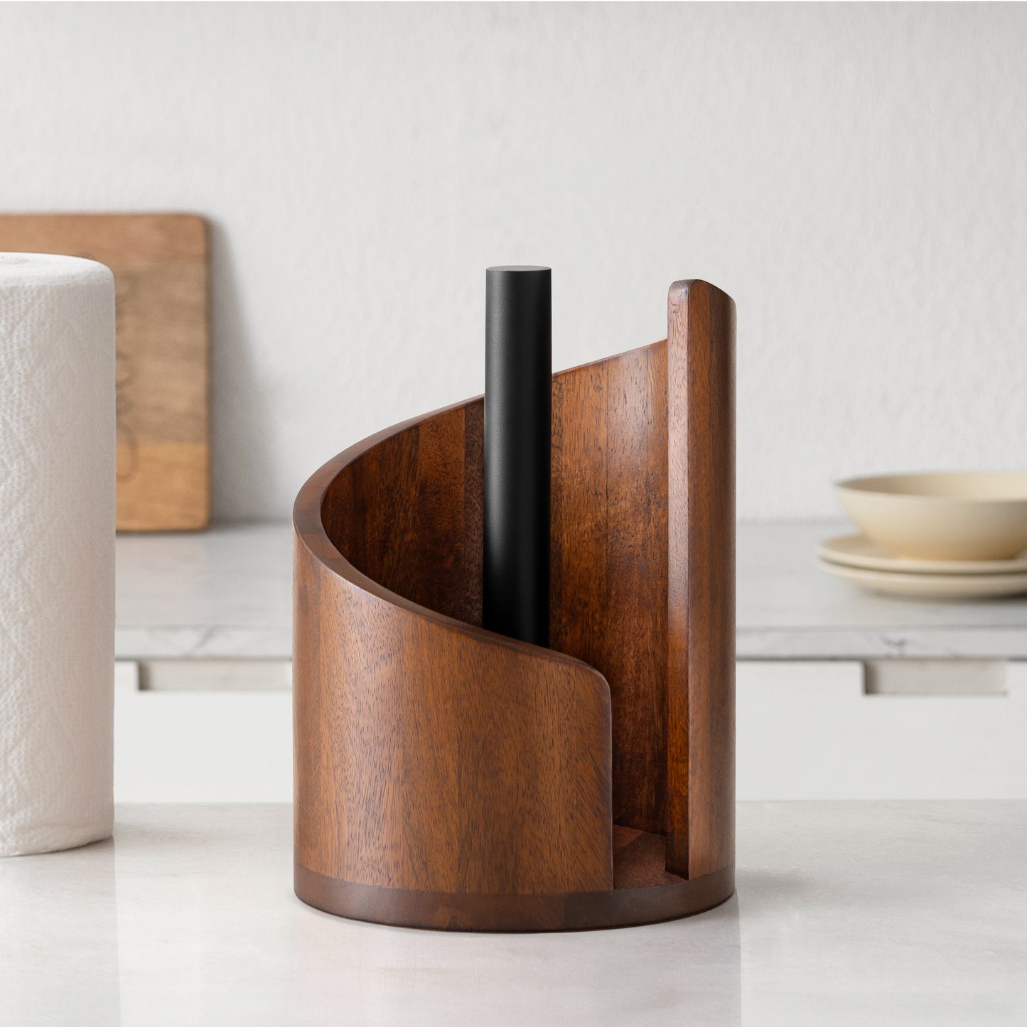 Mango Wood Gisele Paper Towel Holder - Walnut
