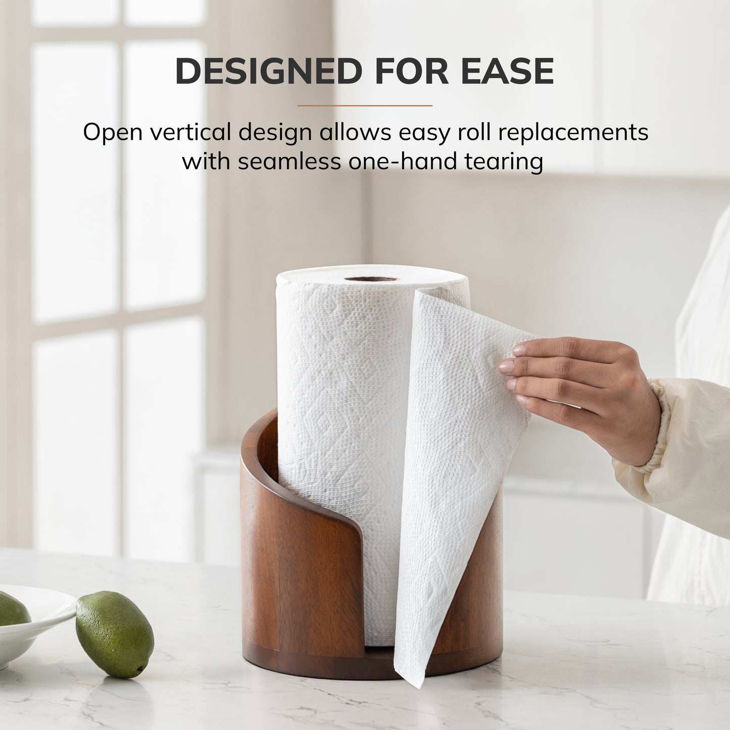 Mango Wood Gisele Paper Towel Holder - Walnut