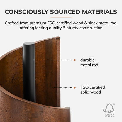 Mango Wood Gisele Paper Towel Holder - Walnut