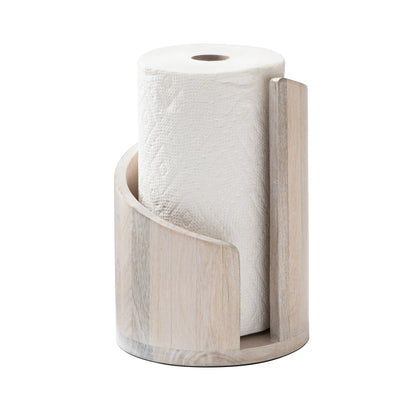 Mango Wood Gisele Paper Towel Holder - White Wash