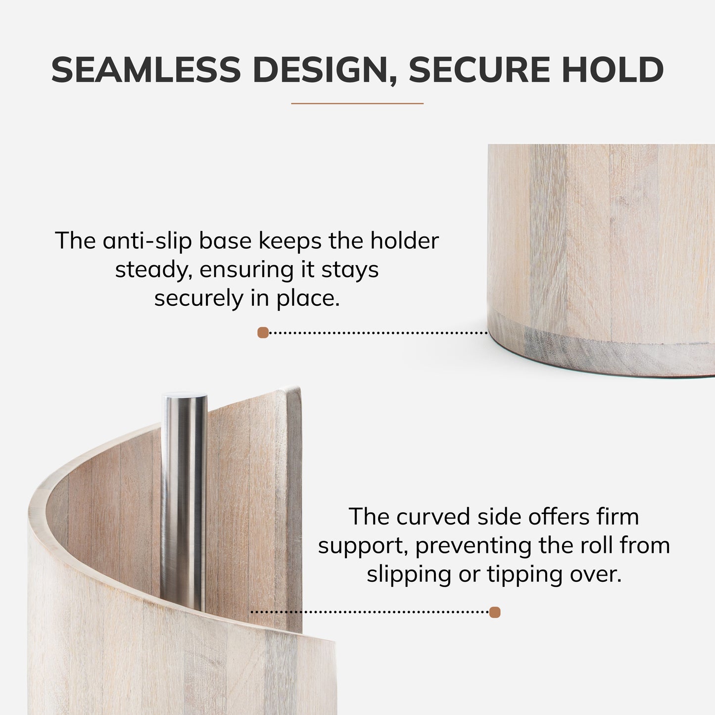 Mango Wood Gisele Paper Towel Holder - White Wash