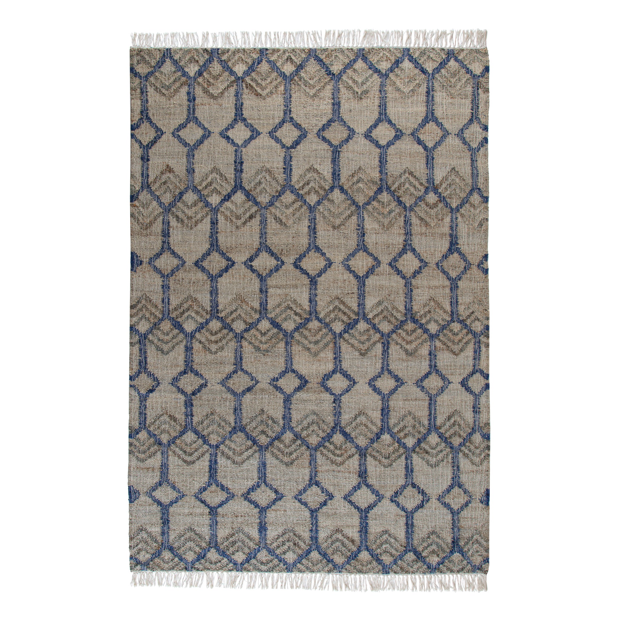 Marquesas Rug Marquesas Ivory & Blue Trellis Flatweave Area Rug – Anji Mountain
