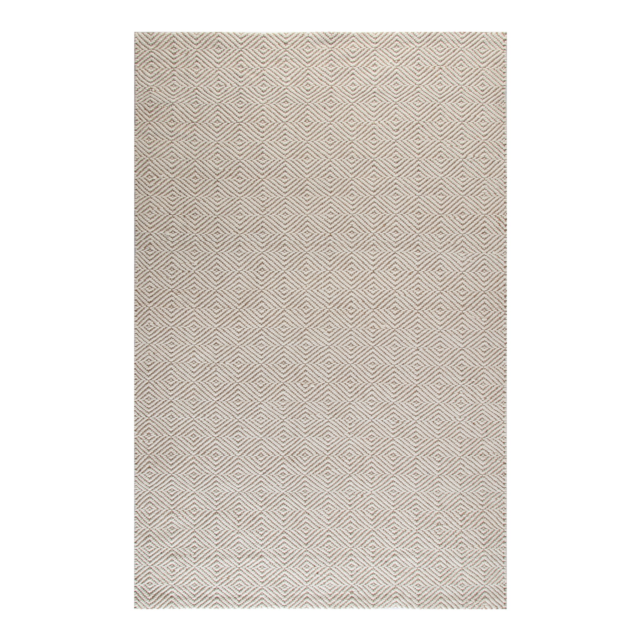 Chillon Tan Ivory Jute Wool Diamond Area Rug – Anji Mountain
