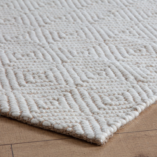 Chillon Tan Ivory Jute Wool Diamond Area Rug – Anji Mountain