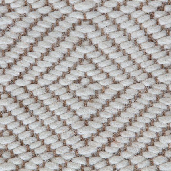 Chillon Tan Ivory Jute Wool Diamond Area Rug – Anji Mountain