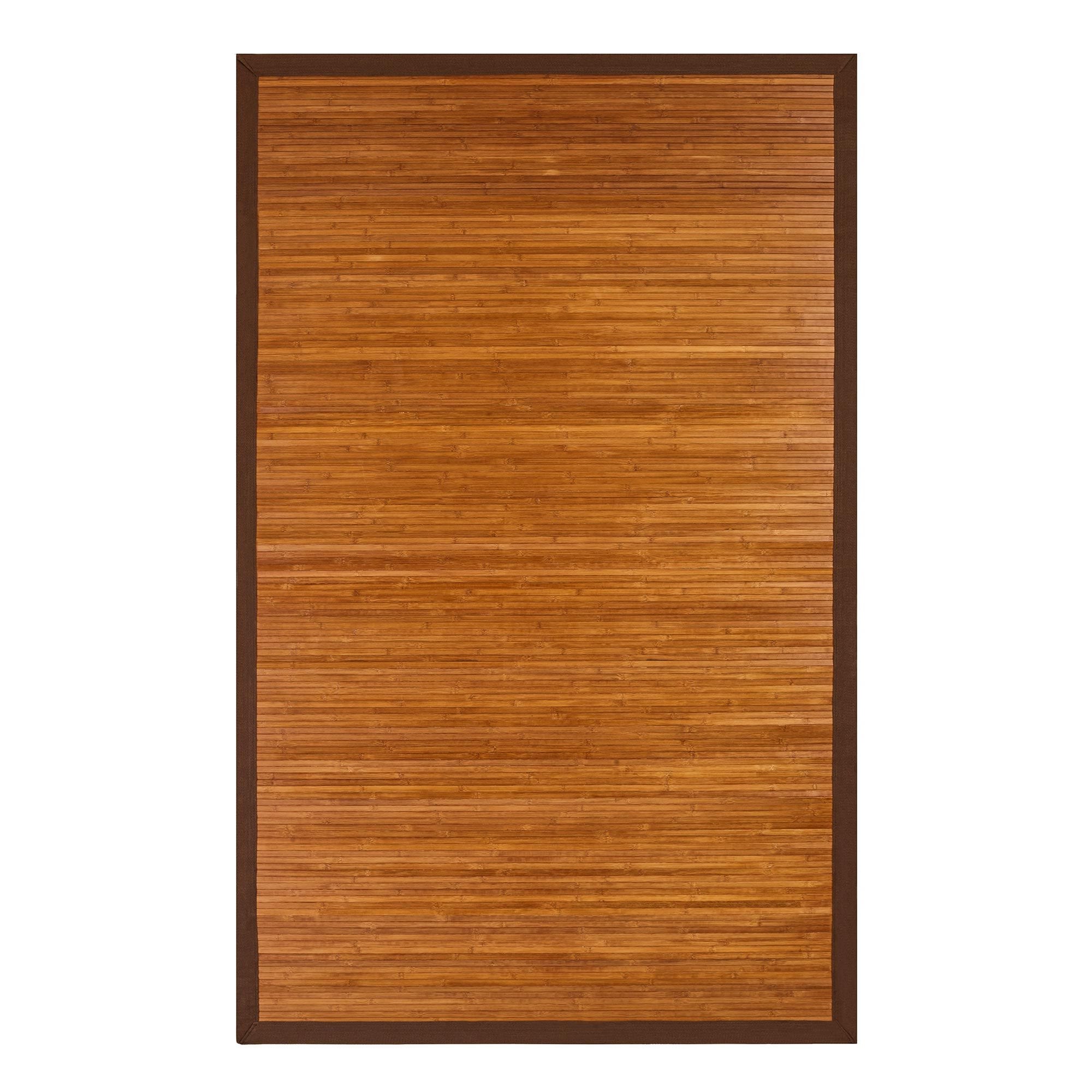 Contemporary Chocolate Brown Bamboo Area Rug
