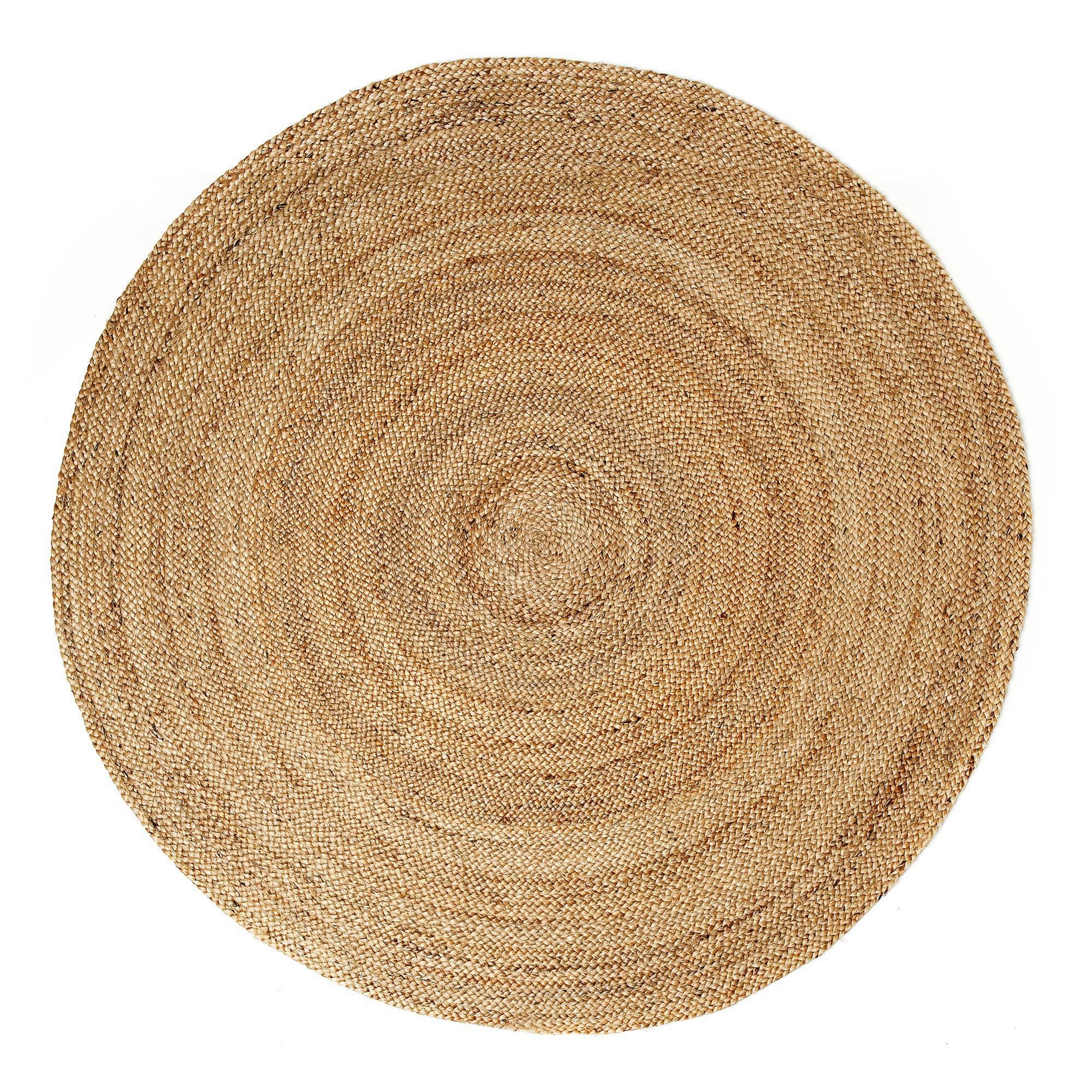 Kerala Natural Tan Round Oval Jute Area Rug – Anji Mountain