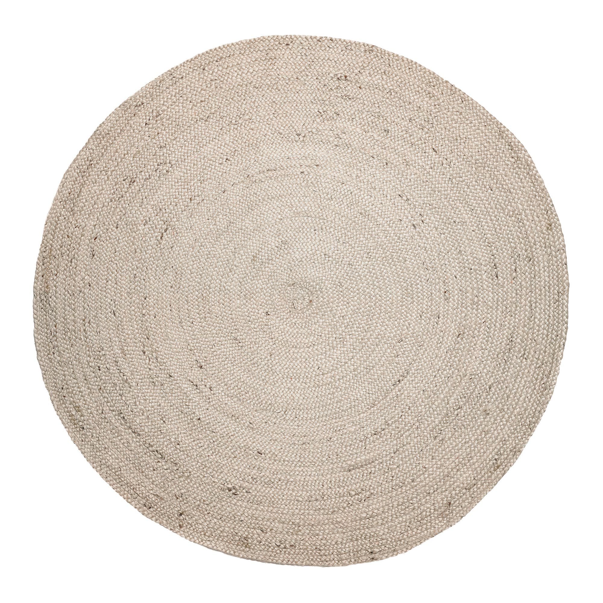 Kerala Ivory Round Oval Jute Area Rug